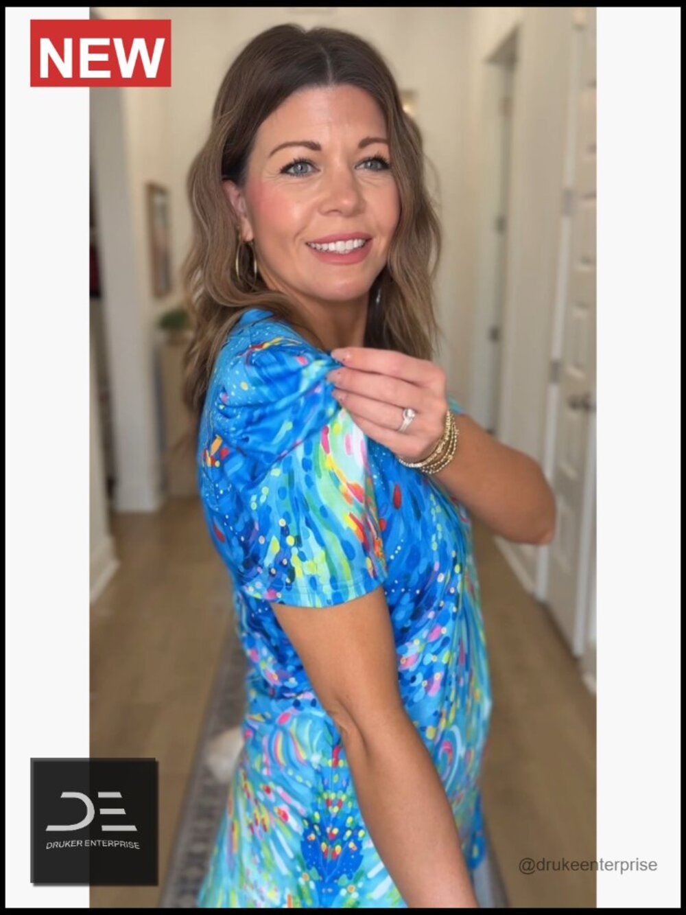Puff Sleeve V-Neck Blouse Women Spring Summer Work Tops - Picture 7 of 7